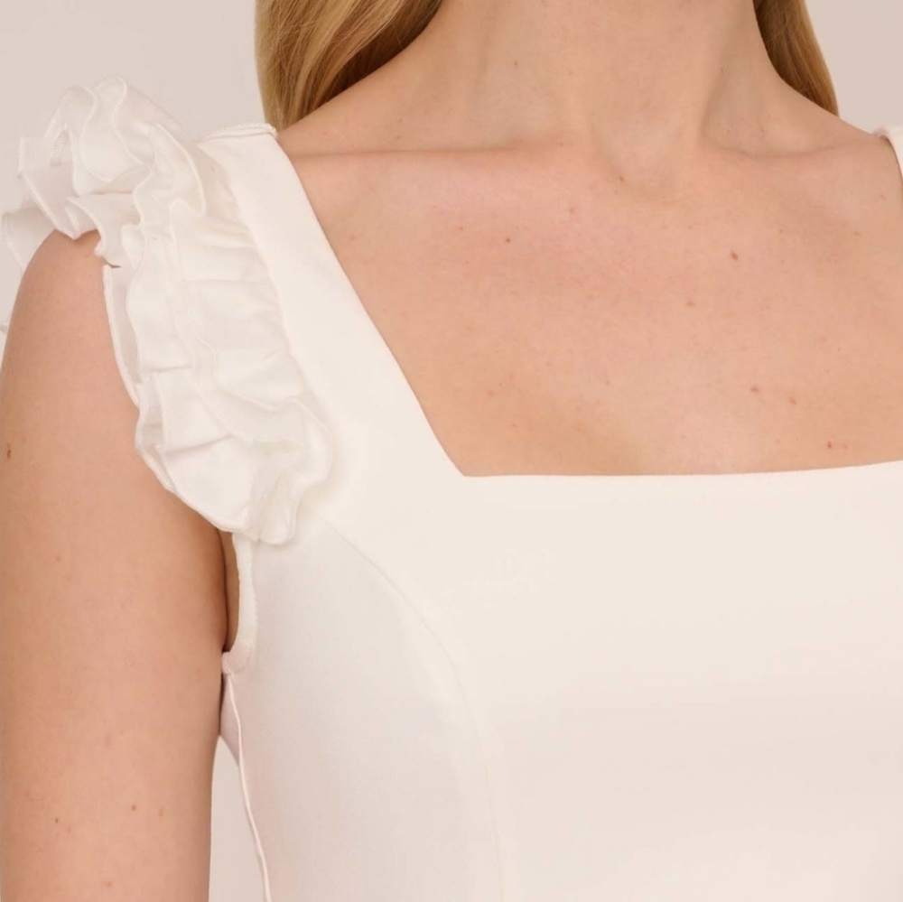 Adrianna Papell Satin Crepe High Low Dress - Picture 3 of 11
